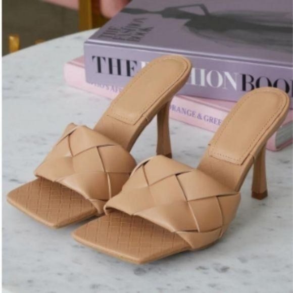 RESTOCKED Woven Square Toe Mules - Black - Picture 3 of 4